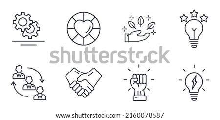 core values icons set . core values pack symbol vector elements for infographic web