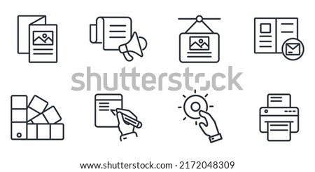 printing icons set . printing pack symbol vector elements for infographic web