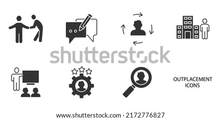 outplacement icons set . outplacement pack symbol vector elements for infographic web