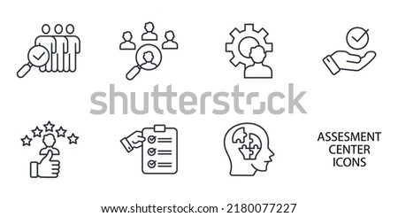personal audit and assessment center Human resources icons set . personal audit and assessment center Human resources pack symbol vector elements for infographic web
