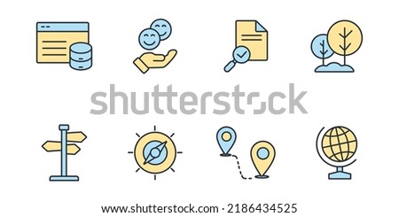 Geocaching icons set . Geocaching pack symbol vector elements for infographic web