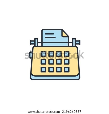 Typewriter icons  symbol vector elements for infographic web