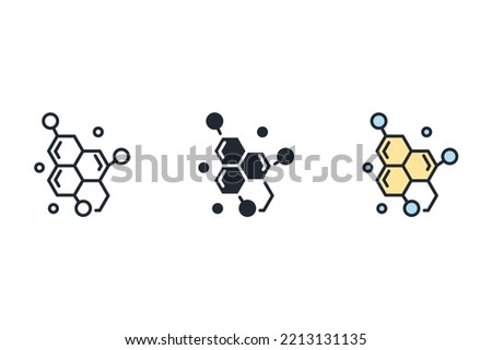 Molecule icons  symbol vector elements for infographic web