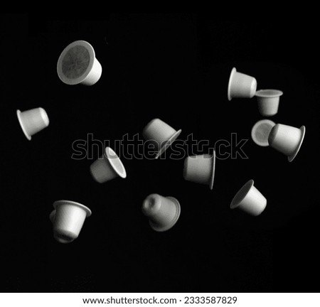 Similar – Image, Stock Photo Pattern of coffee capsules on pink background