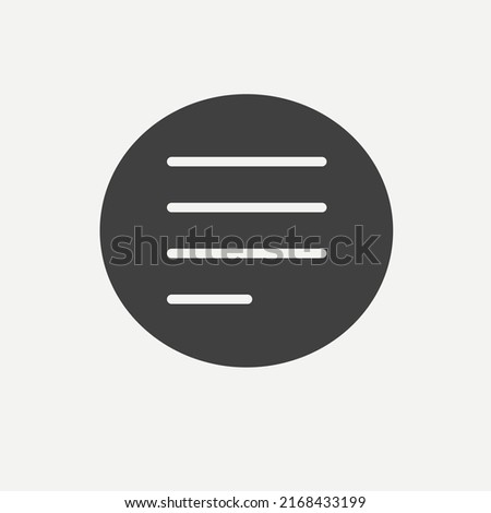 left alignment vector icon. align, left, text, symbol, line, right, document, paragraph, alignment, page, outline, tool, editor, formatting, grid isolated symbol for web and mobile app