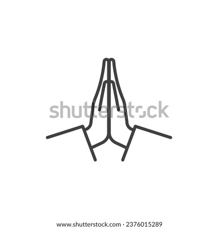 Hands folded in prayer line icon vector. hands folded in prayer vector icon for web design isolated on white background