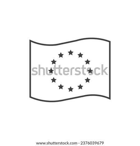 The wreath of stars of EU icon vector. Circle of gray stars or EU flag. European Union icon vector on white background. Vector illustration.