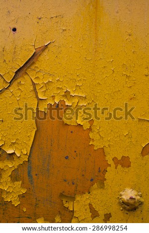 texture of cracked yellow paint on metal 2