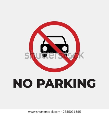 No parking sign on White background