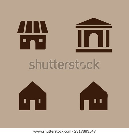 Illustration of vector graphics of building icons. Perfect for use in any web design, illustration, presentation, etc.