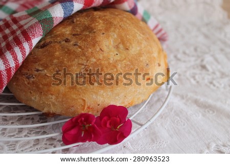 bread with sun-dried tomato cheese and barberry