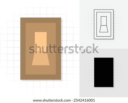 Light switch button icon, electric switch outline or silhouette vector illustration for mobile concept and web design