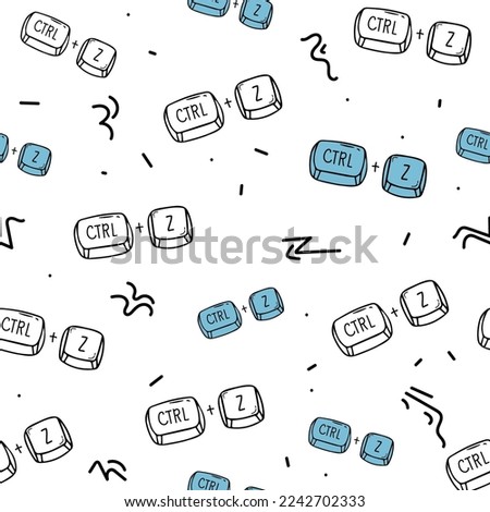 Seamless pattern with Ctrl z The design used for Textile, Clothing Pattern, Print, Wallpaper, Vector Illustration,