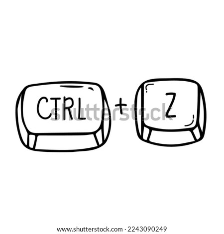 Ctrl z keyboard keys. Button on flat style. Isolated vector sign.