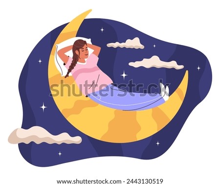 Similar – Image, Stock Photo Moon, night and clouds
