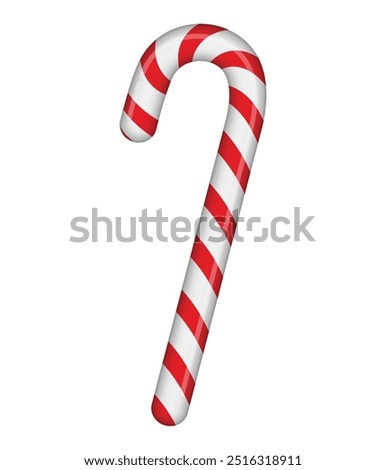 Candy Cane. Christmas candy cane isolated on a white background. Candy Cane vector illustration.