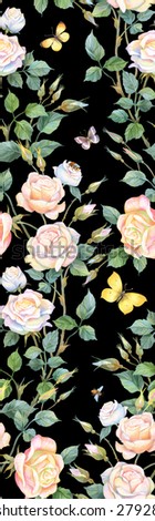 Light roses seamless background pattern. Version 4