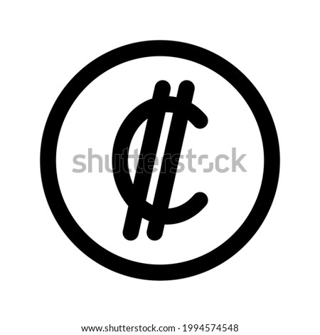 Illustration vector graphic icon of Costa Rica Colon currency. Line style icon. Vector illustration isolated on white background. Perfect for website or application design.