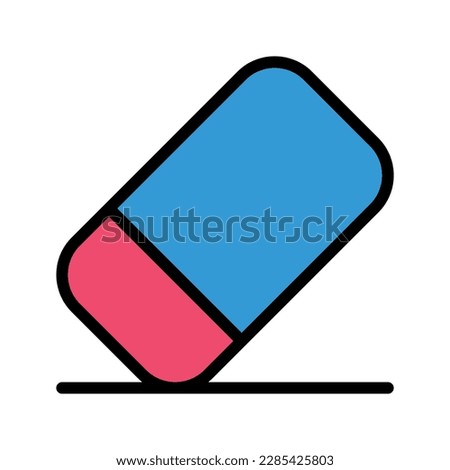 Illustration vector graphic icon of Eraser. Filled Line Style Icon. Education Themed Icon. Vector illustration isolated on white background. Perfect for website or application design.