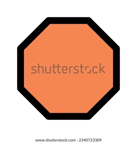 Illustration vector graphic icon of Octagon. Filled Line Style Icon. Shape Themed Icon. Vector illustration isolated on white background. Perfect for website or application design.