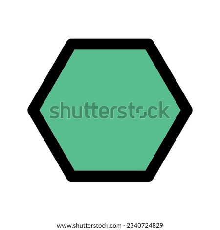 Illustration vector graphic icon of Hexagon. Filled Line Style Icon. Shape Themed Icon. Vector illustration isolated on white background. Perfect for website or application design.