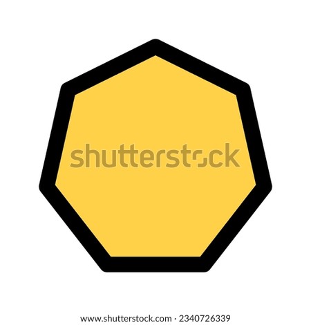 Illustration vector graphic icon of Heptagon. Filled Line Style Icon. Shape Themed Icon. Vector illustration isolated on white background. Perfect for website or application design.