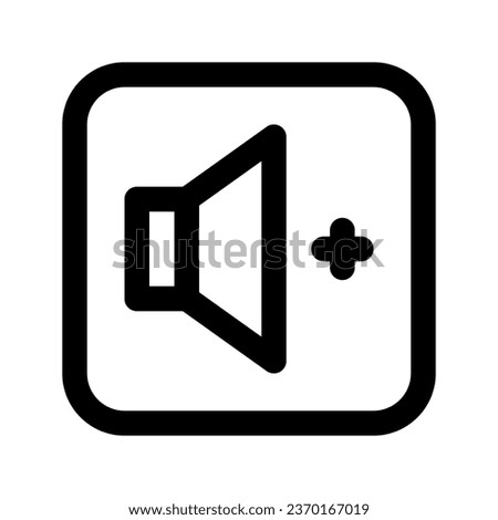 Illustration vector graphic icon of Volume Up. Outline Style Icon. Multimedia Themed Icon. Vector illustration isolated on white background. Perfect for website or application design.