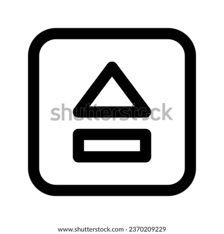 Illustration vector graphic icon of Eject. Outline Style Icon. Multimedia Themed Icon. Vector illustration isolated on white background. Perfect for website or application design.