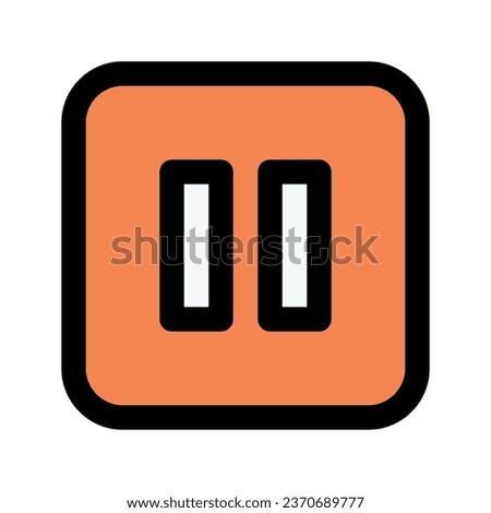 Illustration vector graphic icon of Pause. Filled Line Style Icon. Multimedia Themed Icon. Vector illustration isolated on white background. Perfect for website or application design.