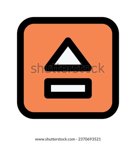 Illustration vector graphic icon of Eject. Filled Line Style Icon. Multimedia Themed Icon. Vector illustration isolated on white background. Perfect for website or application design.