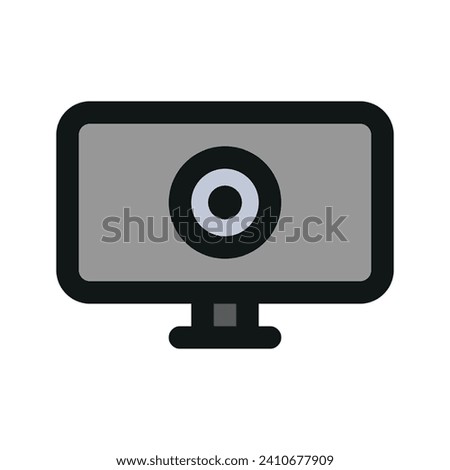 Illustration vector graphic icon of Webcam. Filled Line Style Icon. Computer And Device Themed Icon. Vector illustration isolated on white background. Perfect for website or application design.