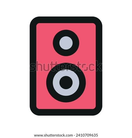 Illustration vector graphic icon of Speaker. Filled Line Style Icon. Computer And Device Themed Icon. Vector illustration isolated on white background. Perfect for website or application design.