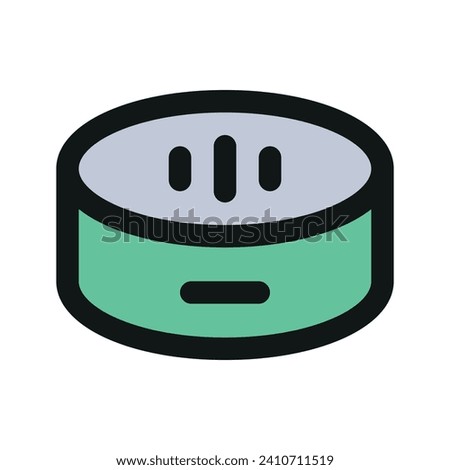 Illustration vector graphic icon of Smart Speaker. Filled Line Style Icon. Computer And Device Themed Icon. Vector illustration isolated on white background. Perfect for website or application design.