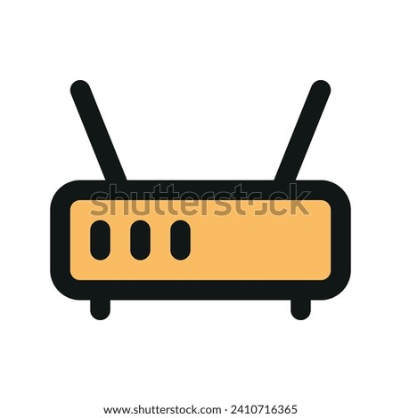 Illustration vector graphic icon of Router. Filled Line Style Icon. Computer And Device Themed Icon. Vector illustration isolated on white background. Perfect for website or application design.