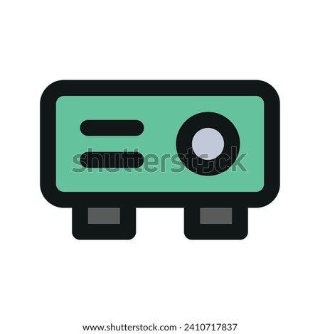 Illustration vector graphic icon of Projector. Filled Line Style Icon. Computer And Device Themed Icon. Vector illustration isolated on white background. Perfect for website or application design.