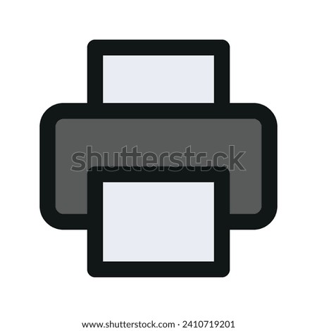 Illustration vector graphic icon of Printer. Filled Line Style Icon. Computer And Device Themed Icon. Vector illustration isolated on white background. Perfect for website or application design.