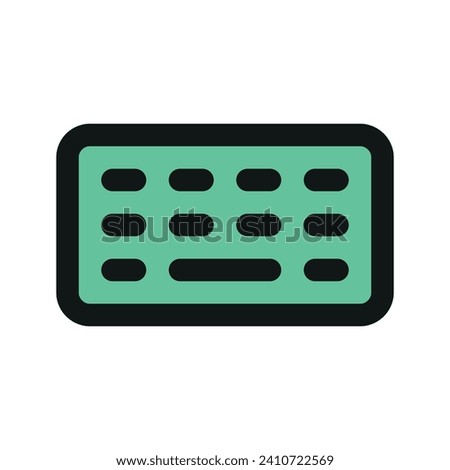 Illustration vector graphic icon of Keyboard. Filled Line Style Icon. Computer And Device Themed Icon. Vector illustration isolated on white background. Perfect for website or application design.