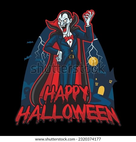 evil halloween and dracula logo, vector logo icon