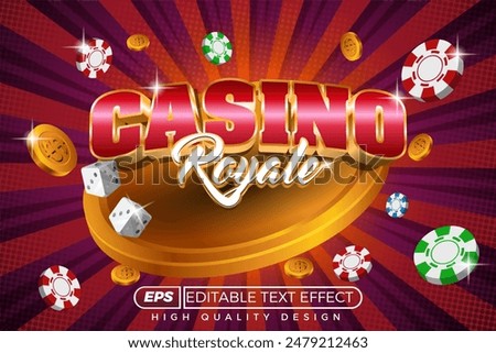 editable 3D text effect Casino royal