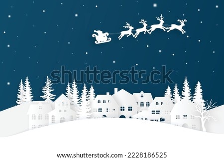 Similar – Image, Stock Photo cut out forest, tree stumps covered with fresh white snow, pine forest in distance, Christmas time in Latvia