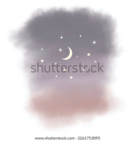 Moon and stars icon isolated. Flat design. Moon and star Icon isolated on white Background. Night symbol for your web site design, logo. Flat design. filled black symbol. Vector EPS 10.