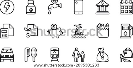 Expenses , Income , Loan , Home Expenses icons  vector design 