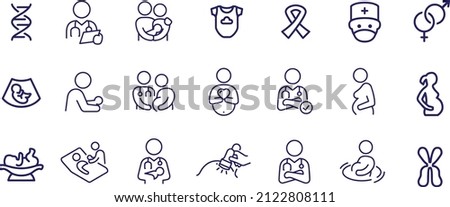 Maternity line icons vector design