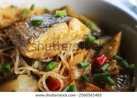 Similar – Image, Stock Photo Detail of Noodles Soup Preparation