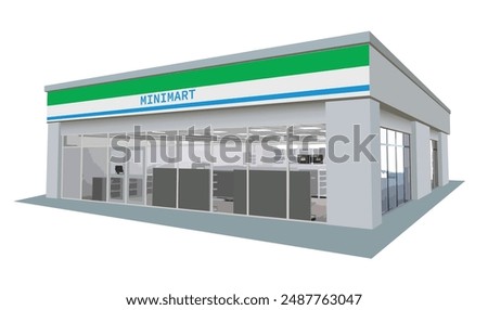 Icon mini mart store mall stall art modern road sign symbol logo famous identity city style shop sale cart blue door glass urban 3d flat street white design vector town stall famous