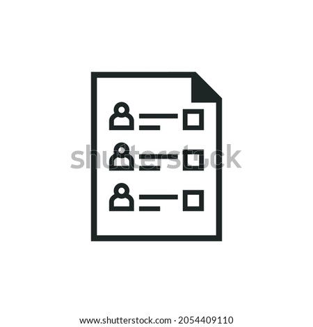 list of attendees icon isolated on white background.