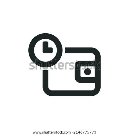 Pay later icon isolated on white background