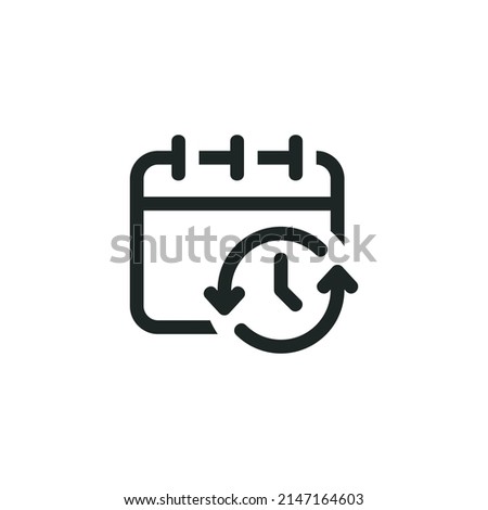 Reschedule icon isolated on white background.