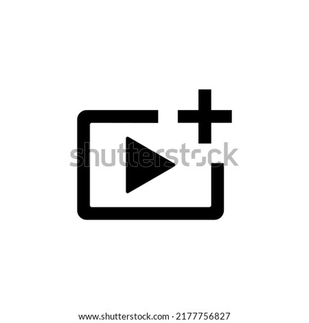 Add video icon vector isolated on white background