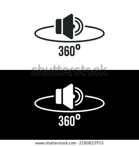 360 audio icon isolated on white background